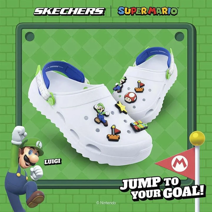 کفش صندل مردانه اسکچرز مدل SUPER MARIO: FOAMIES SURGE