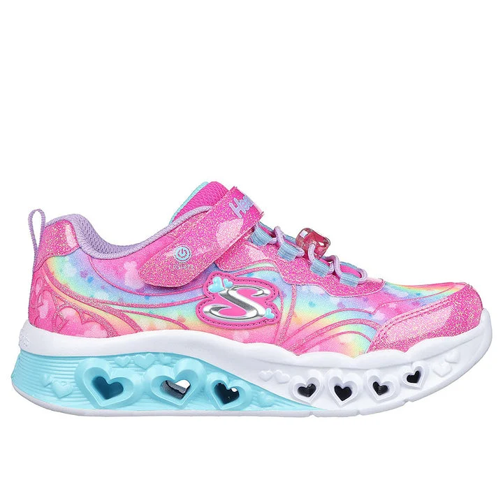 کفش روزمره دخترانه اسکچرز مدل Flutter Heart Lights - Groovy Swirl