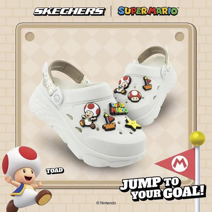 کفش صندل زنانه اسکچرز مدل SUPER MARIO: MAX CUSHIONING FOAMIES