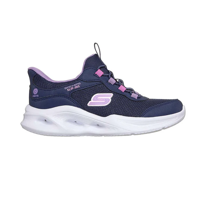 کفش روزمره دخترانه اسکچرز مدل Slip-Ins: S-Lights Skechers Sola Glow - Neon Dash