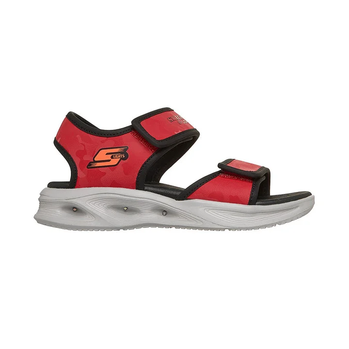 کفش صندل پسرانه اسکچرز مدل S-Lights Sola Glow Sandal - Camo Brights