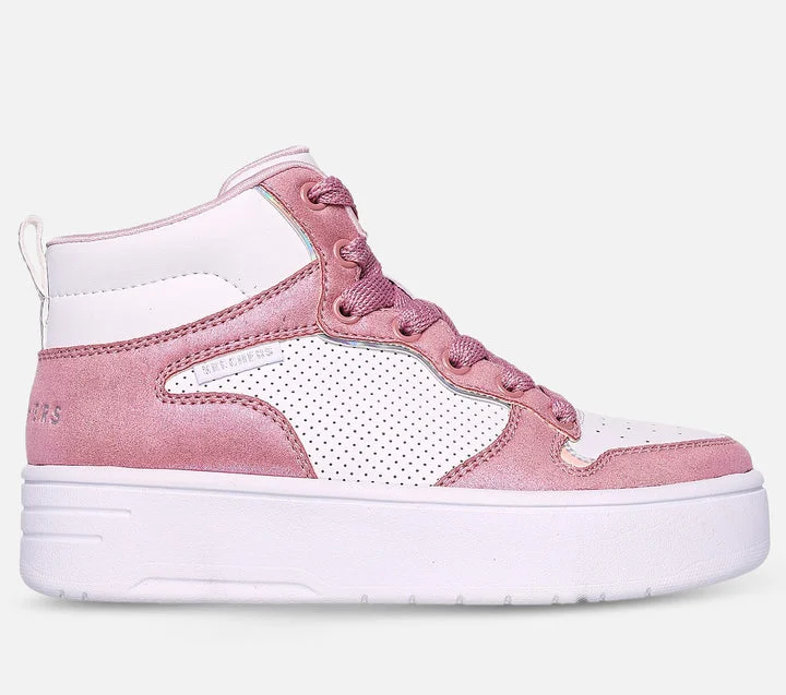 کفش بوت دخترانه اسکچرز مدل Court High - Shine Kicks
