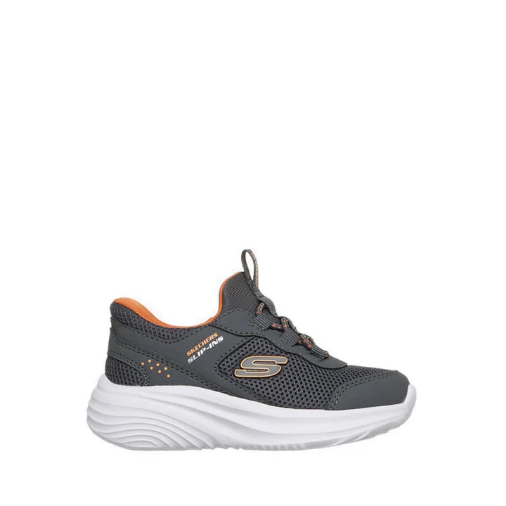 کفش مدرسه پسرانه اسکچرز مدل Slip-Ins Bounder Pro s - Charcoal